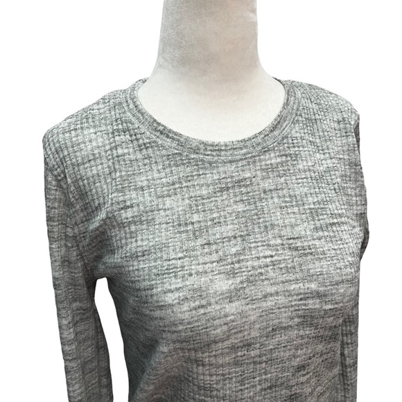 Calvin Klein💚Jeans Grey Waffle Weave Long Sleeve T-Shirt Size M - Picture 3 of 9
